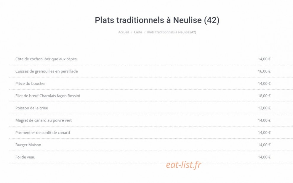 Bistrot de la Place — carte page 3