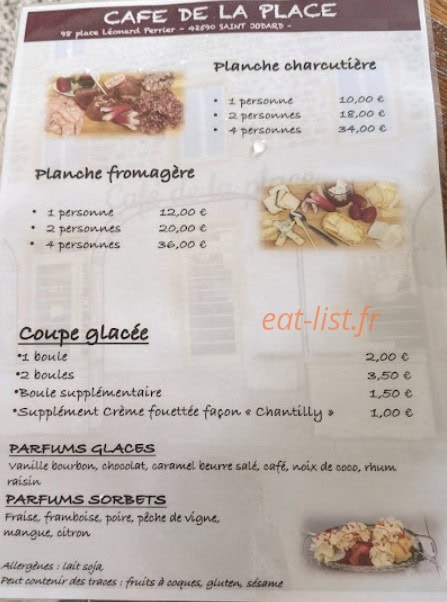 Café de la Place — carte page 1