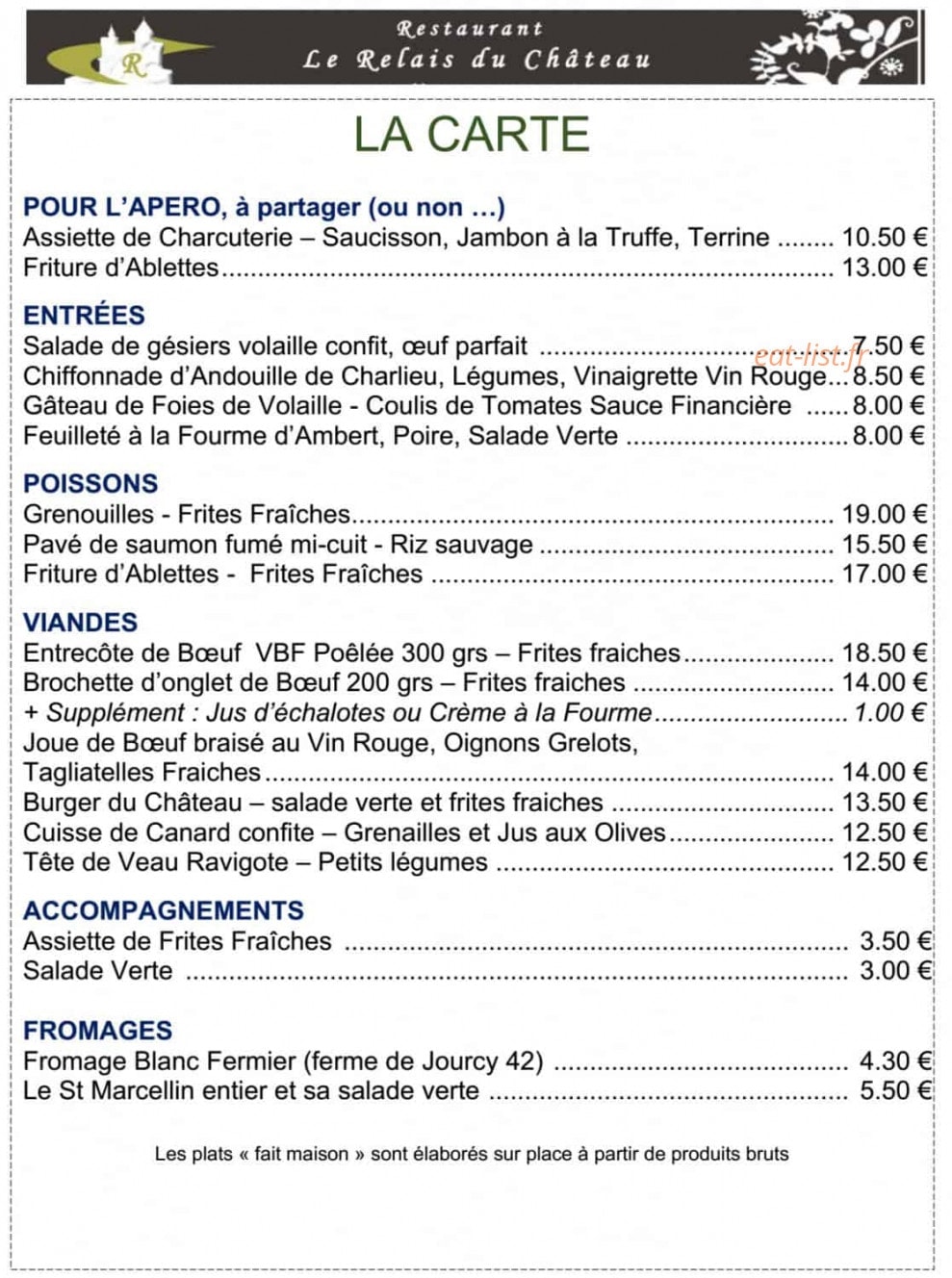 Le Relais du Château — carte page 5