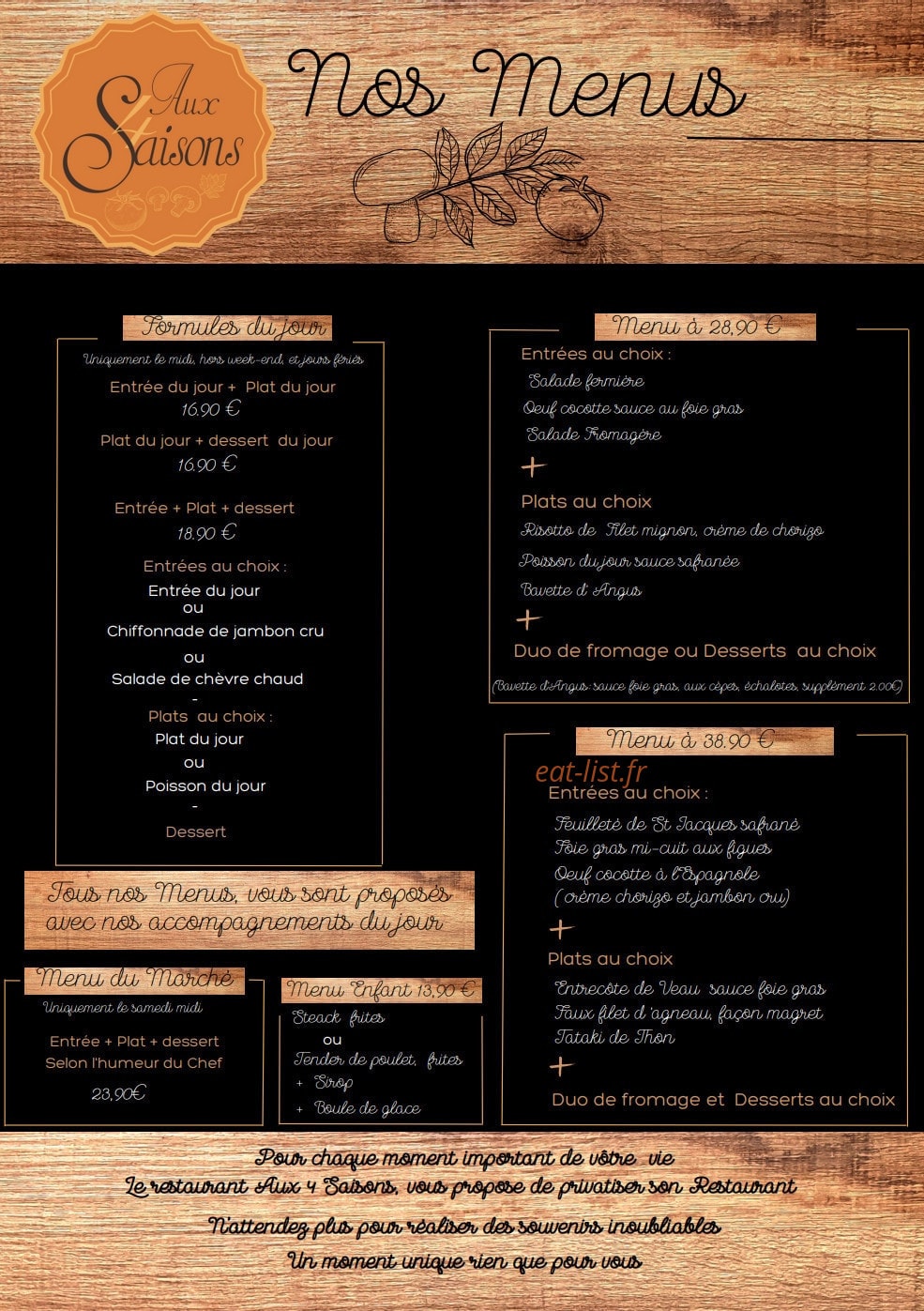 Aux 4 saisons — carte page 2