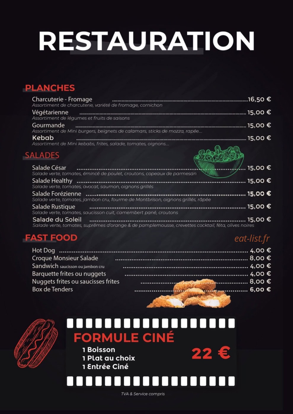 Ciné Kafé — carte page 1