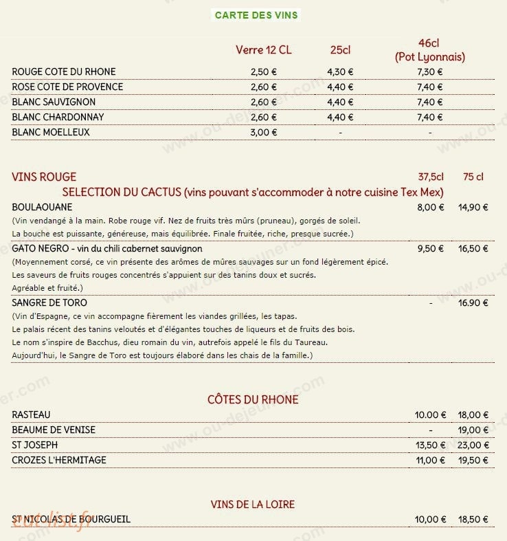Le Cactus — carte page 10