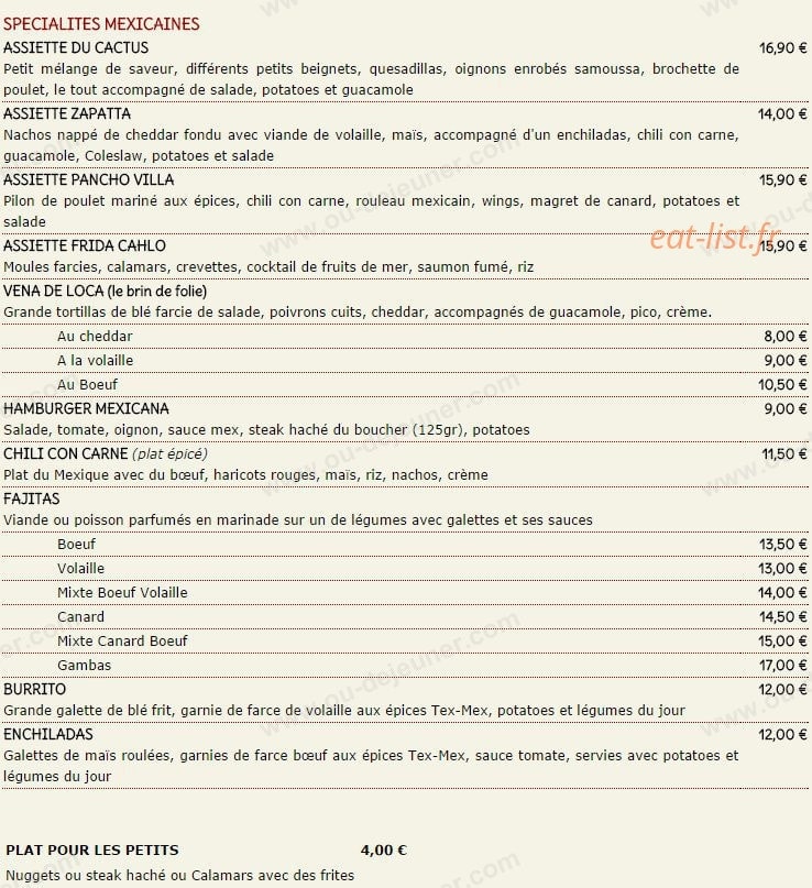 Le Cactus — carte page 12