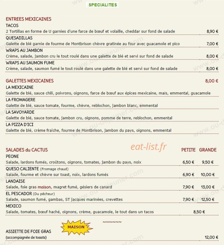 Le Cactus — carte page 4