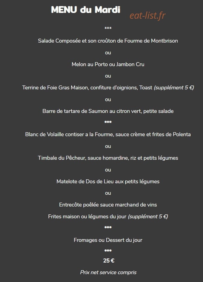 Le pass'plat — carte page 1