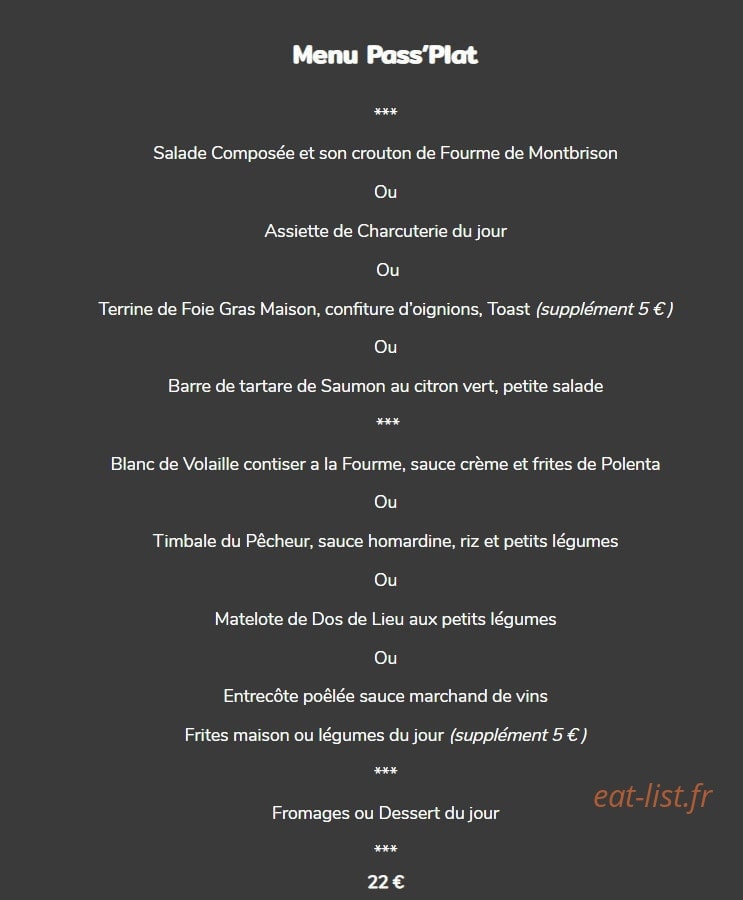 Le pass'plat — carte page 2