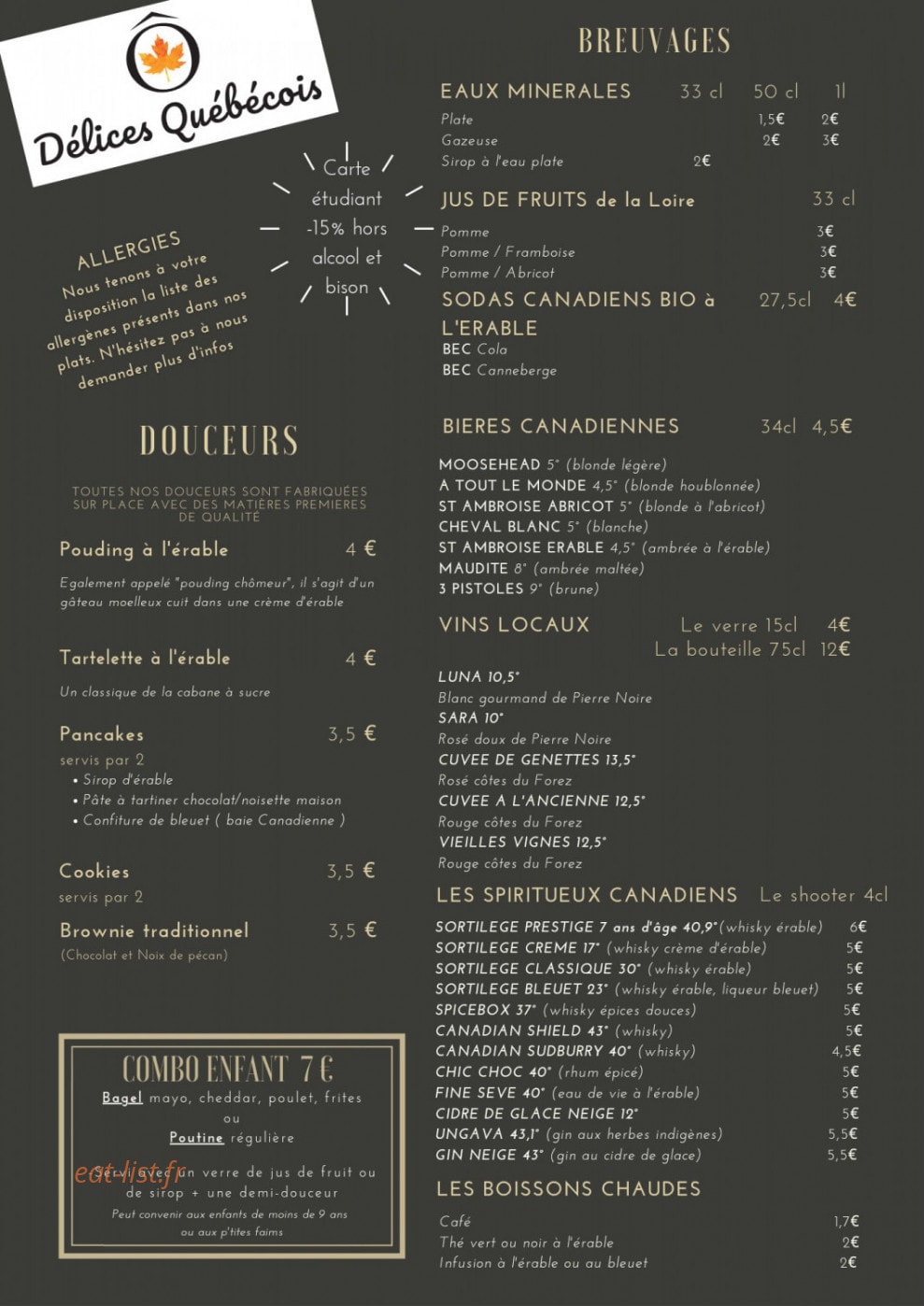 Ô Délices Québécois — carte page 2