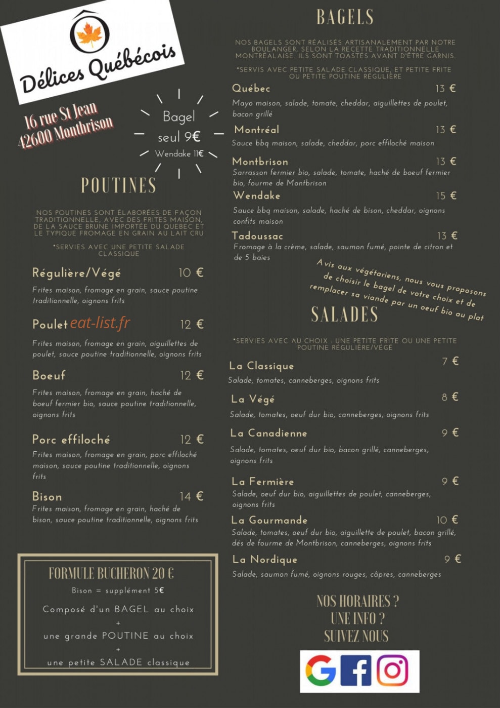 Ô Délices Québécois — carte page 1