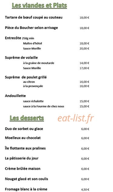 Restaurant du Golf — carte page 3