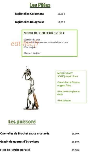 Restaurant du Golf — carte page 2