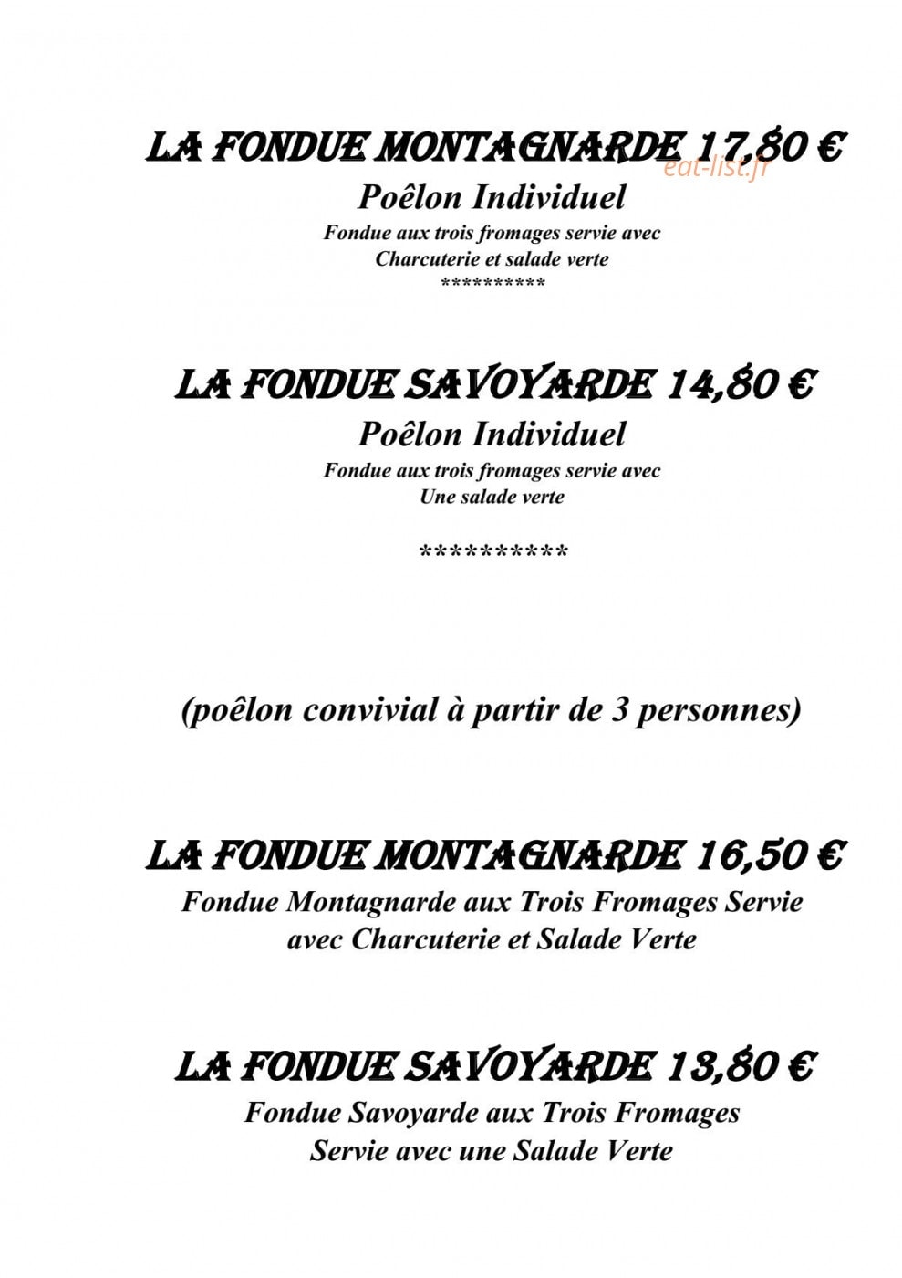 Auberge du sapt — carte page 5