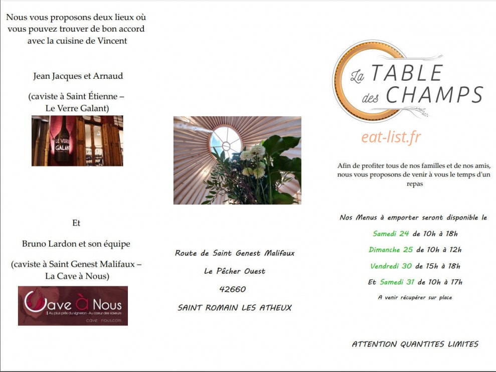 La Table Des Champs — carte page 4