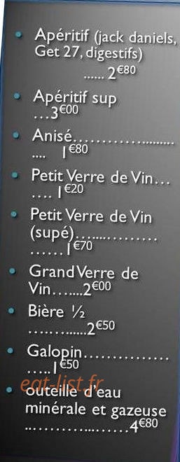Au P'ti Bistrot Gourmand — carte page 1