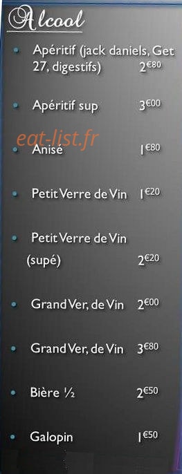 Au P'ti Bistrot Gourmand — carte page 2
