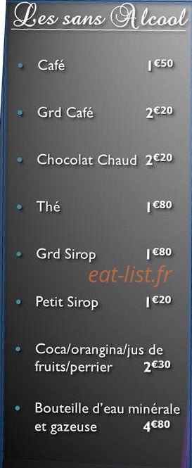 Au P'ti Bistrot Gourmand — carte page 3