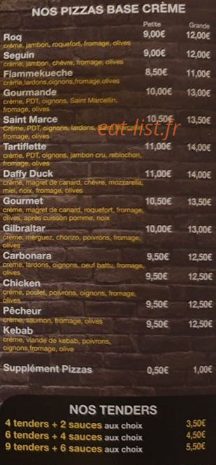 T'jabb pizza — carte page 4