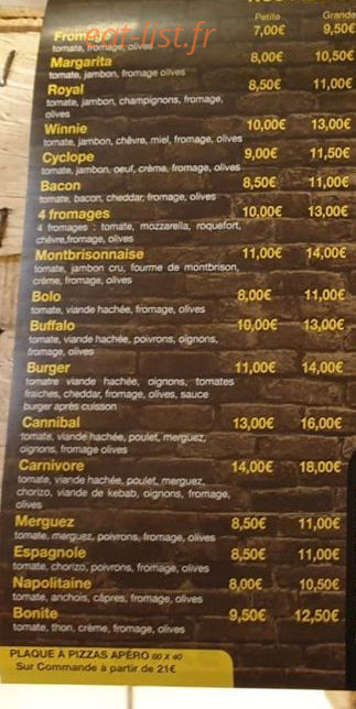 T'jabb pizza — carte page 2