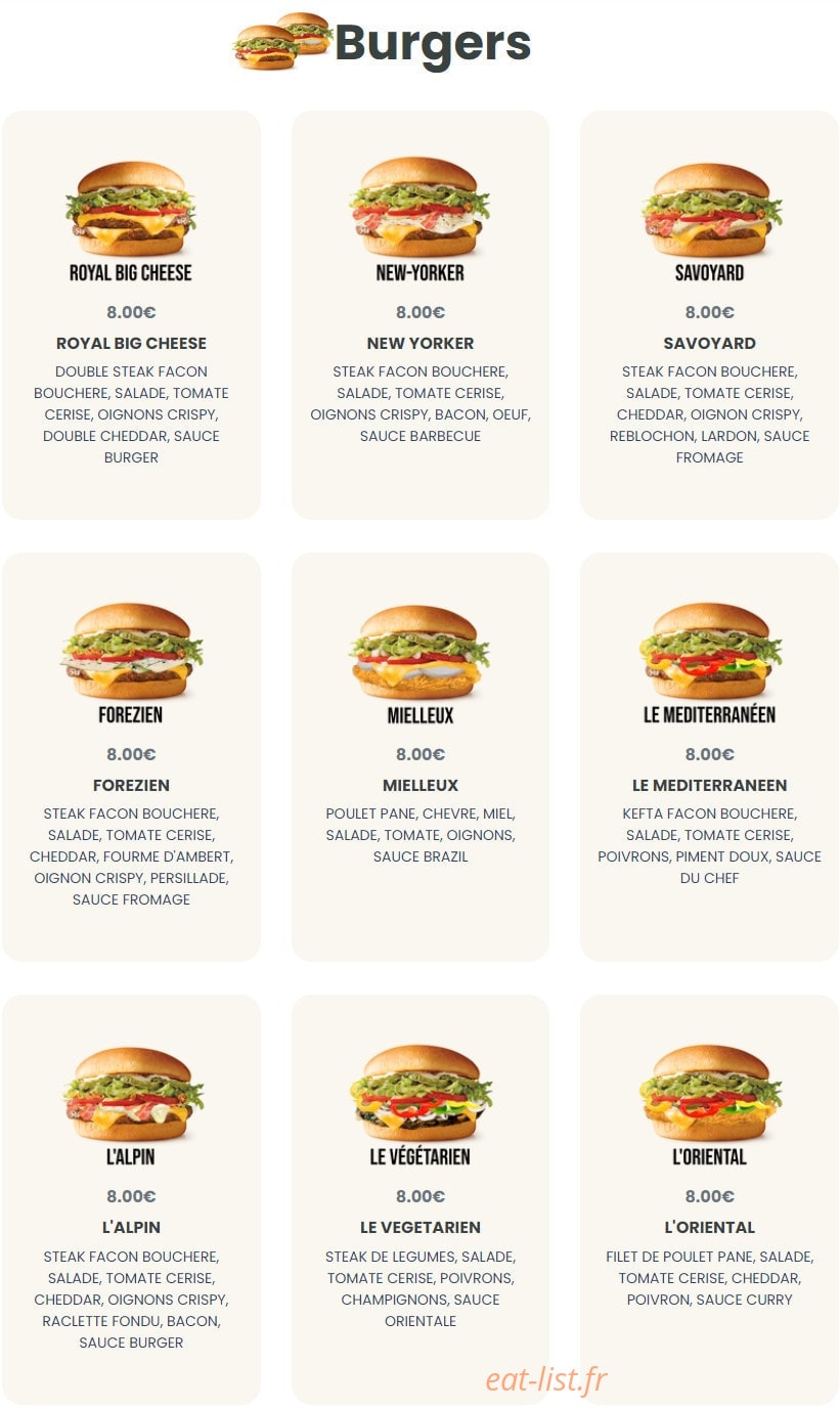 Brother's food factory — carte page 1