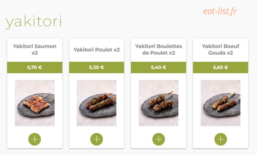 Eat sushi — carte page 18