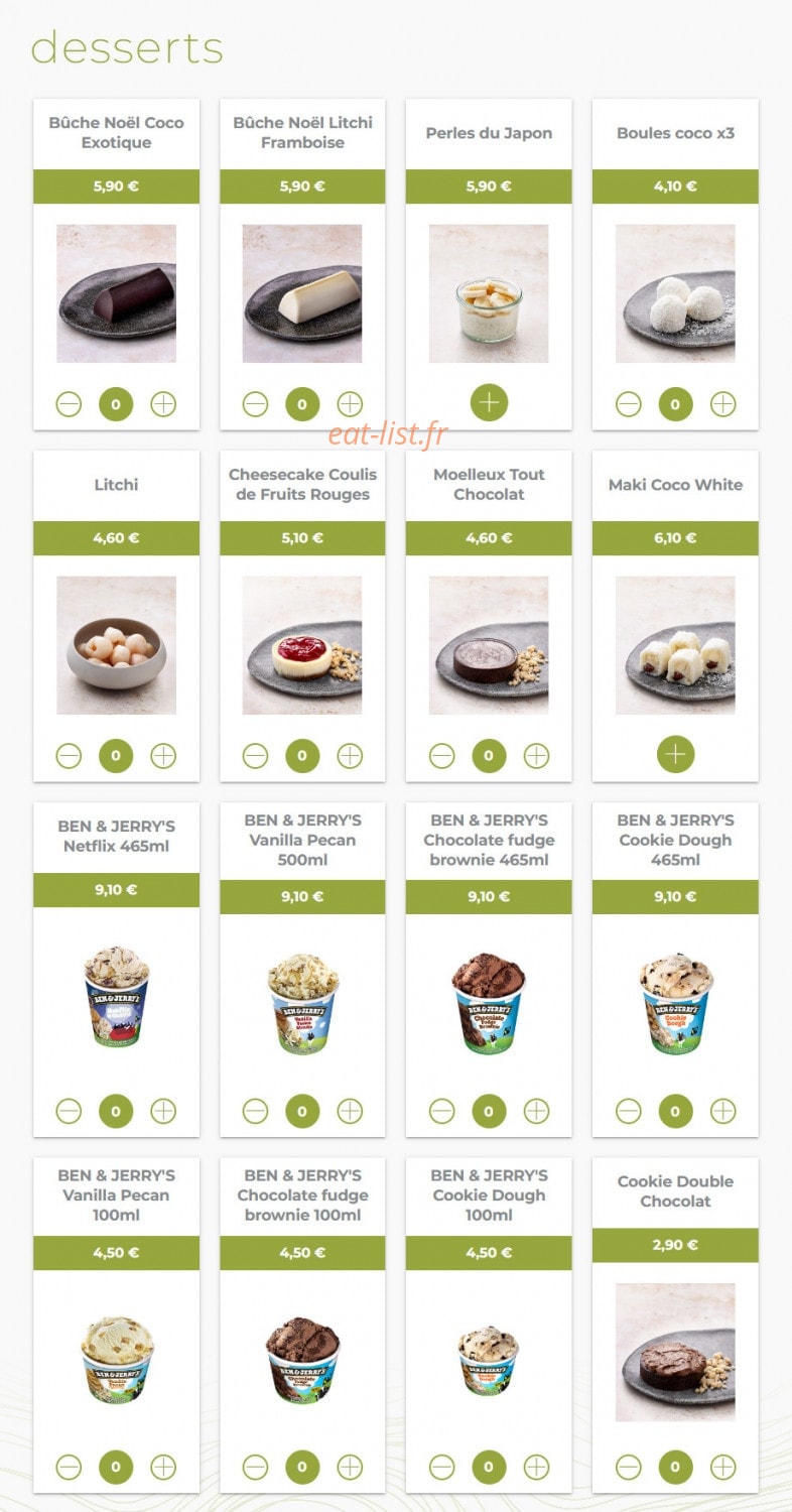 Eat sushi — carte page 20