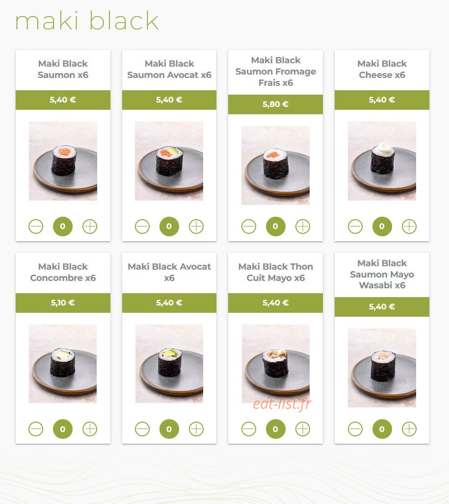 Eat sushi — carte page 12