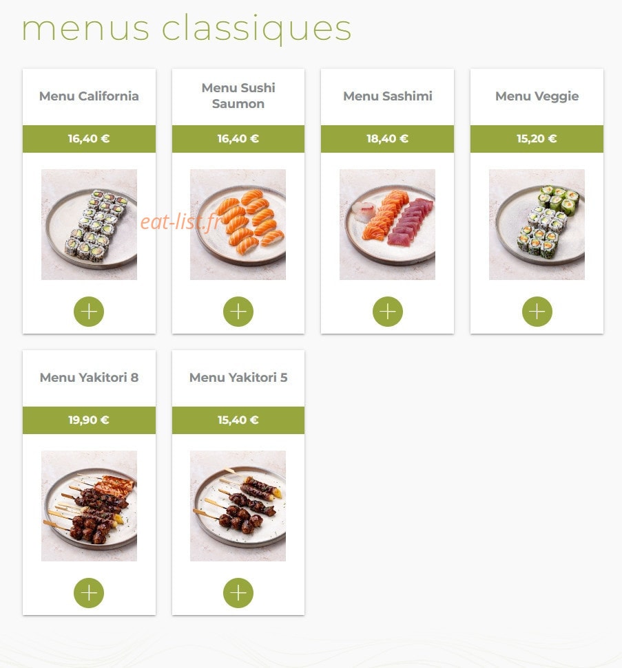 Eat sushi — carte page 2