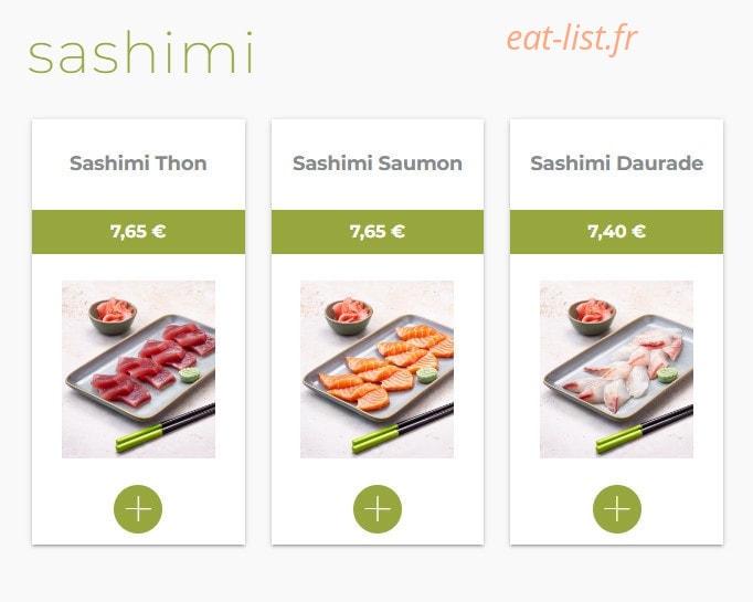 Eat sushi — carte page 8