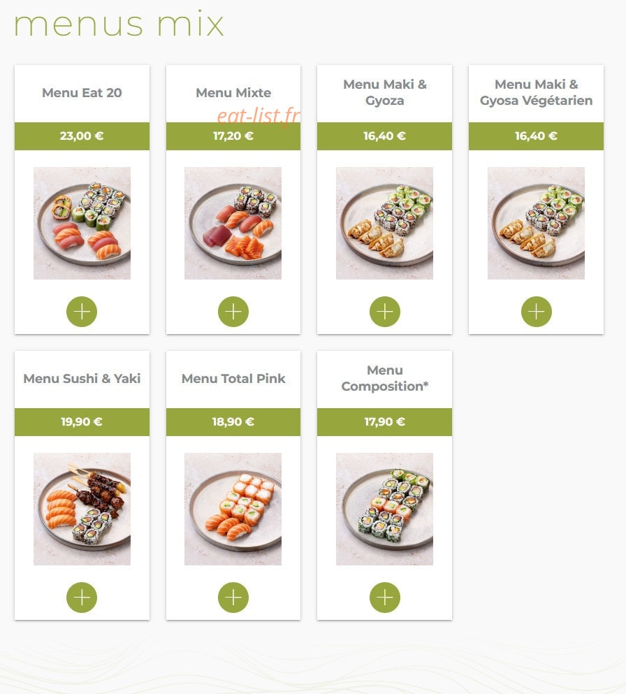 Eat sushi — carte page 3