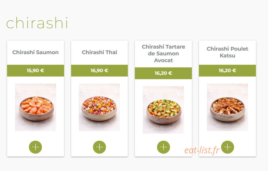 Eat sushi — carte page 16