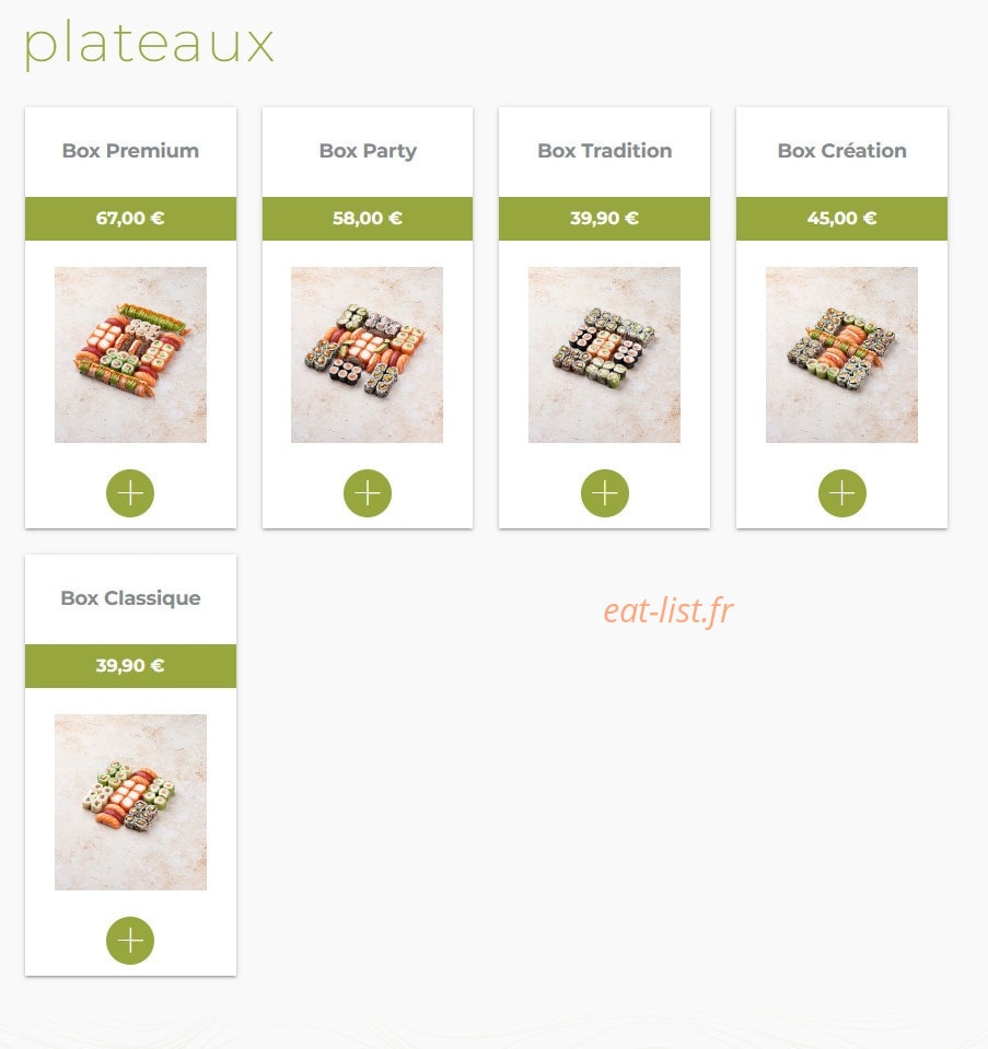Eat sushi — carte page 4