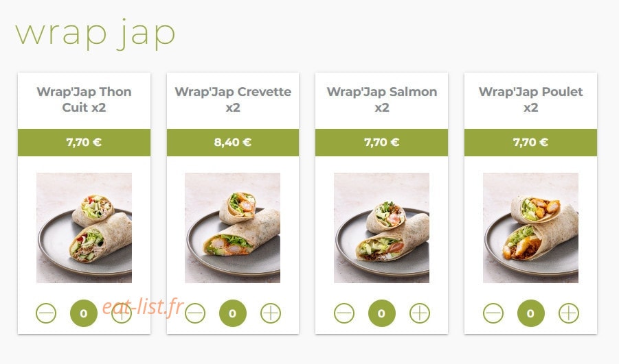 Eat sushi — carte page 15