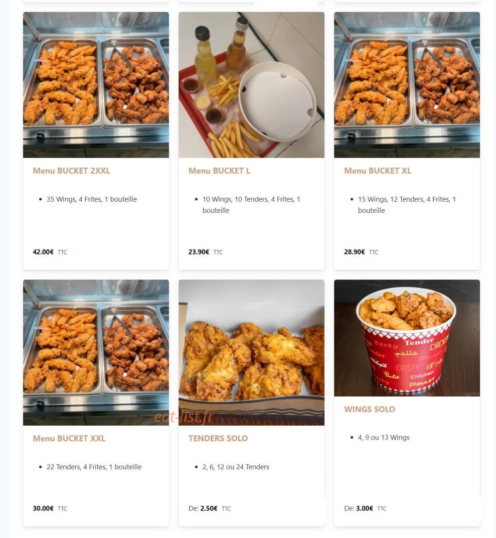 Hot wings pizzas — carte page 6