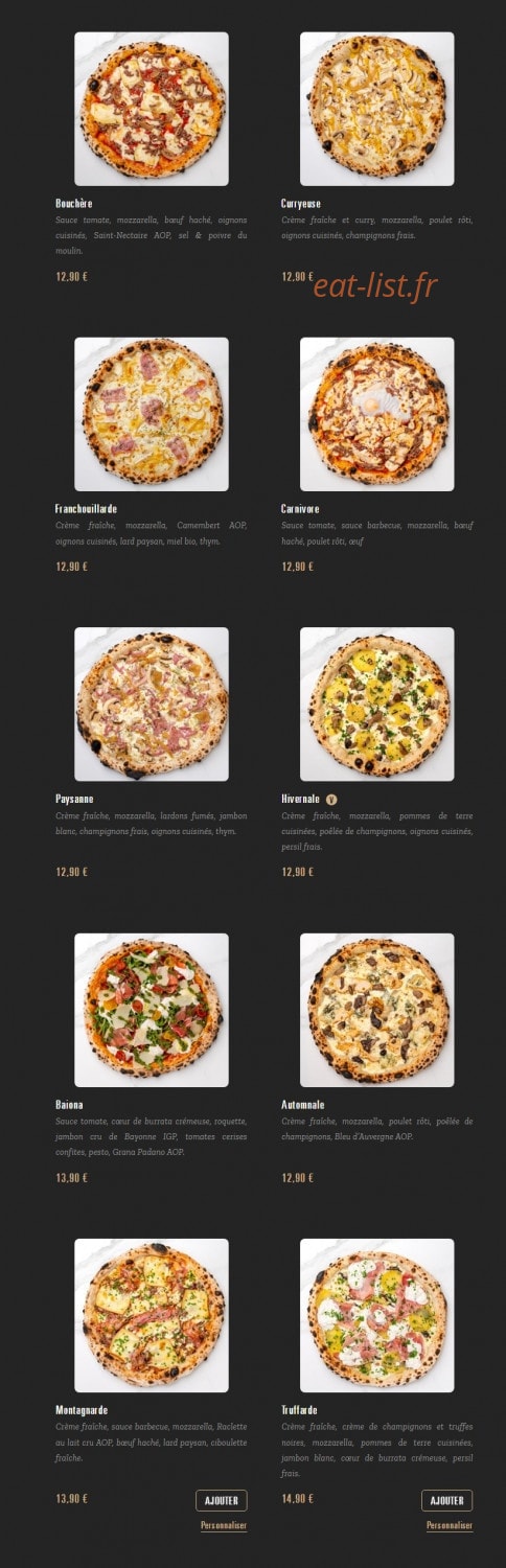 Pizza Cosy — carte page 2
