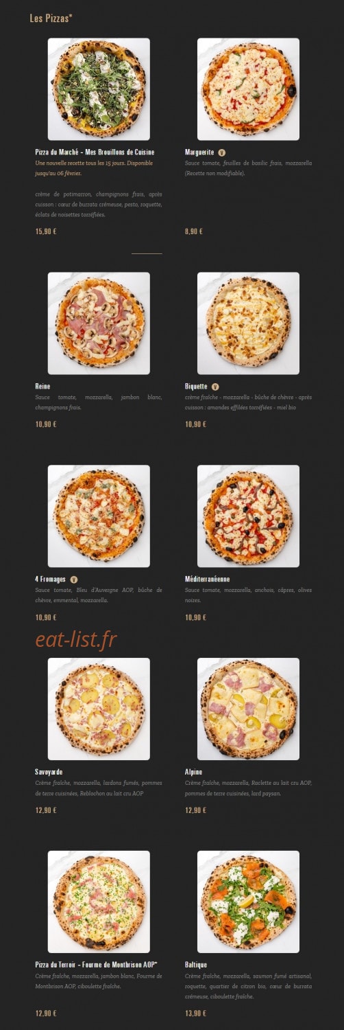 Pizza Cosy — carte page 1