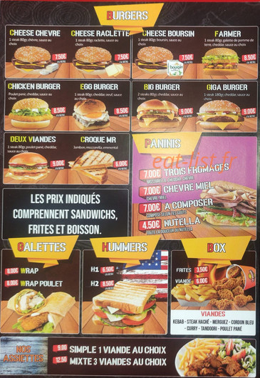 Le miam's — carte page 2