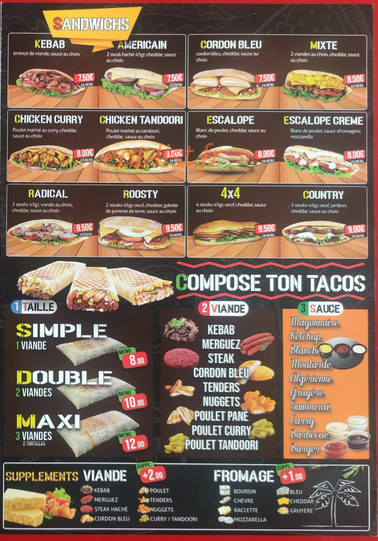 Le miam's — carte page 4