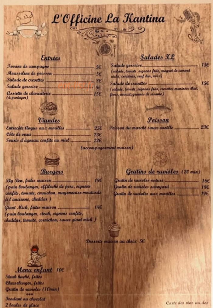 L’officine — carte page 1
