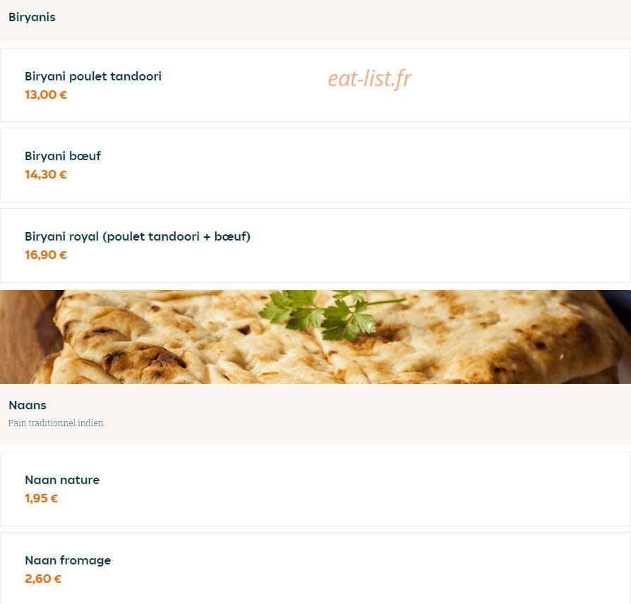 5G Tandoori — carte page 15