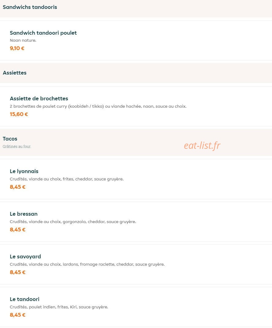 5G Tandoori — carte page 12