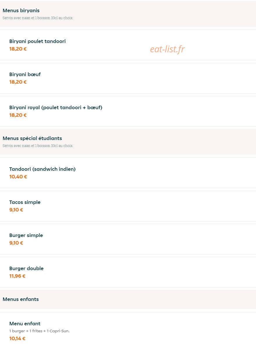 5G Tandoori — carte page 3