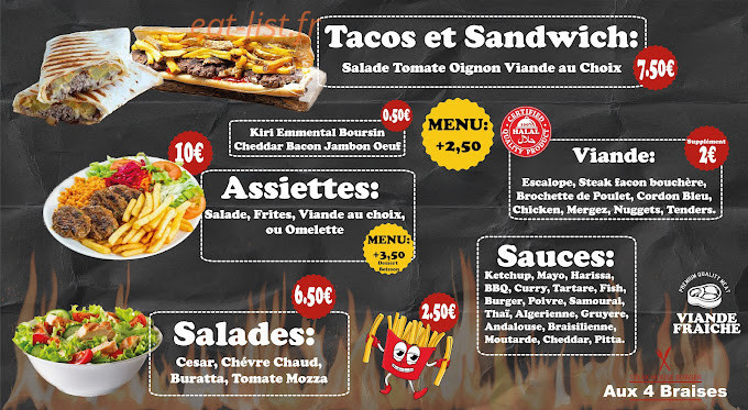 Aux 4 braises — carte page 2