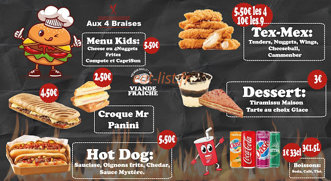Aux 4 braises — carte page 3