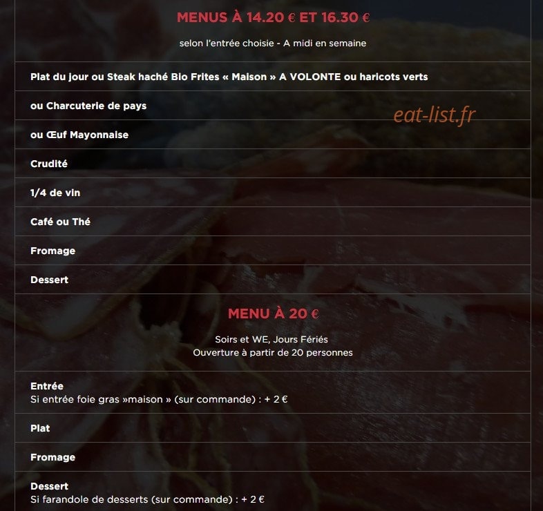 Café Cerise — carte page 1