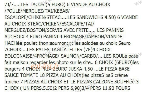 Maestro pizza — carte page 1
