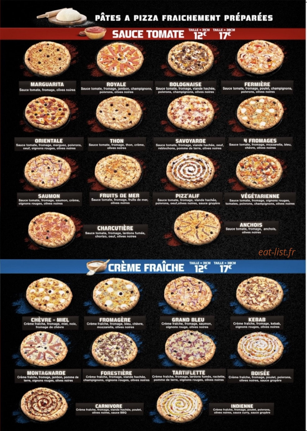 Pizz'Alif — carte page 1