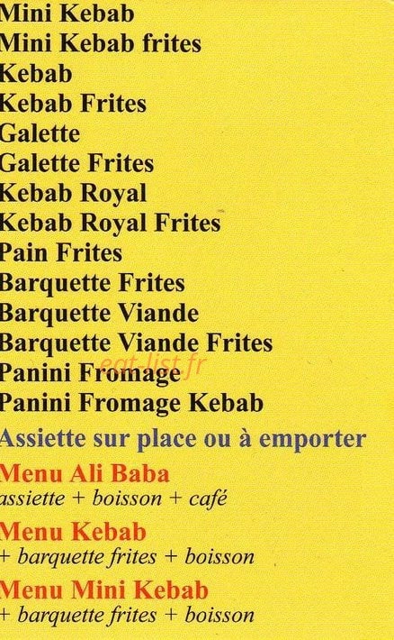 Ali Baba — carte page 1