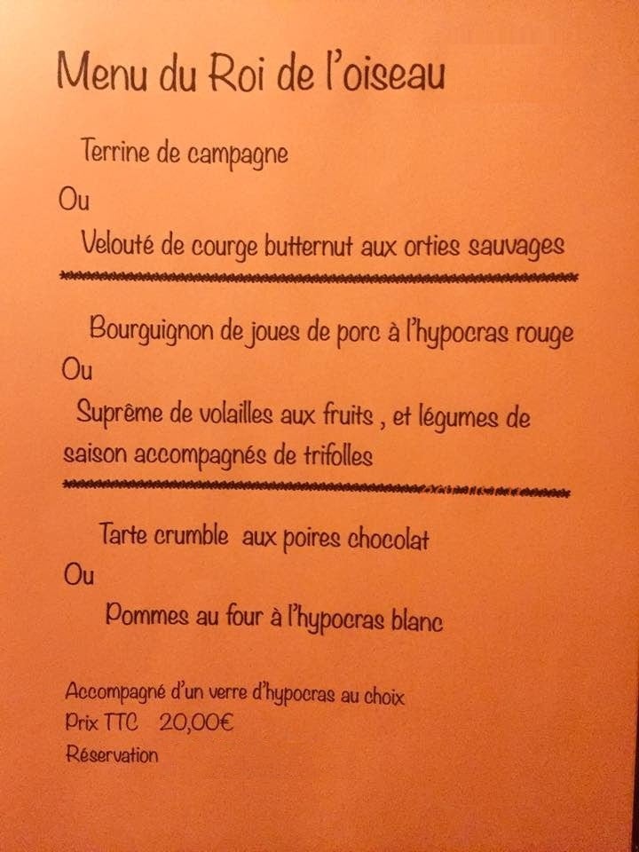Carte et menu de Brasserie la trifolle à Le Puy en Velay — Un exemple de menu