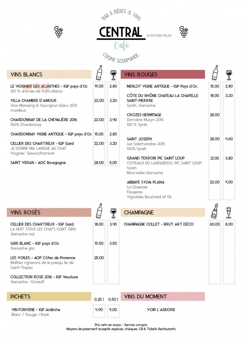 Central Café — carte page 2