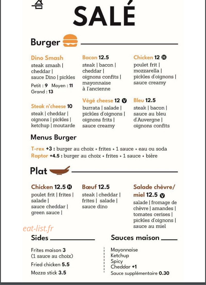 Dino Food — carte page 3