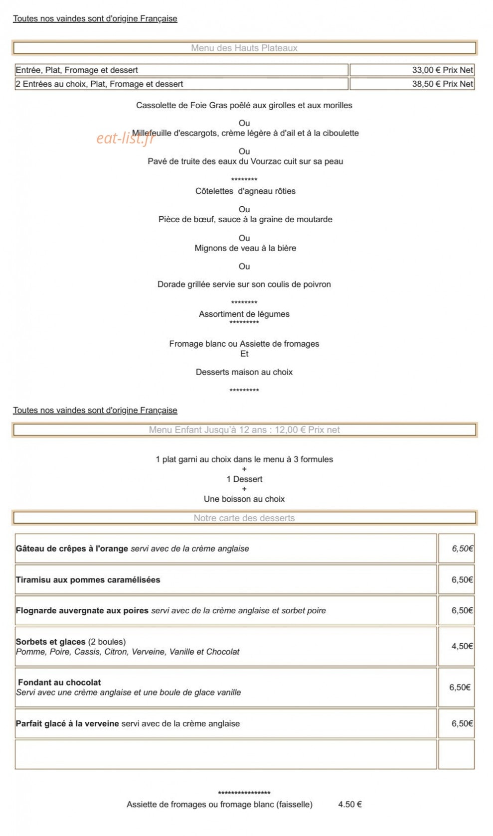 L'Ecu D'Or — carte page 2